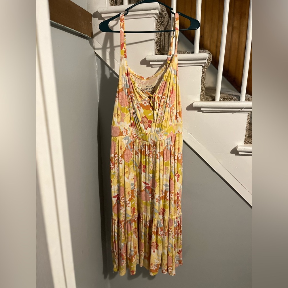 Torrid Yellow and Pink Floral Maxi Dress